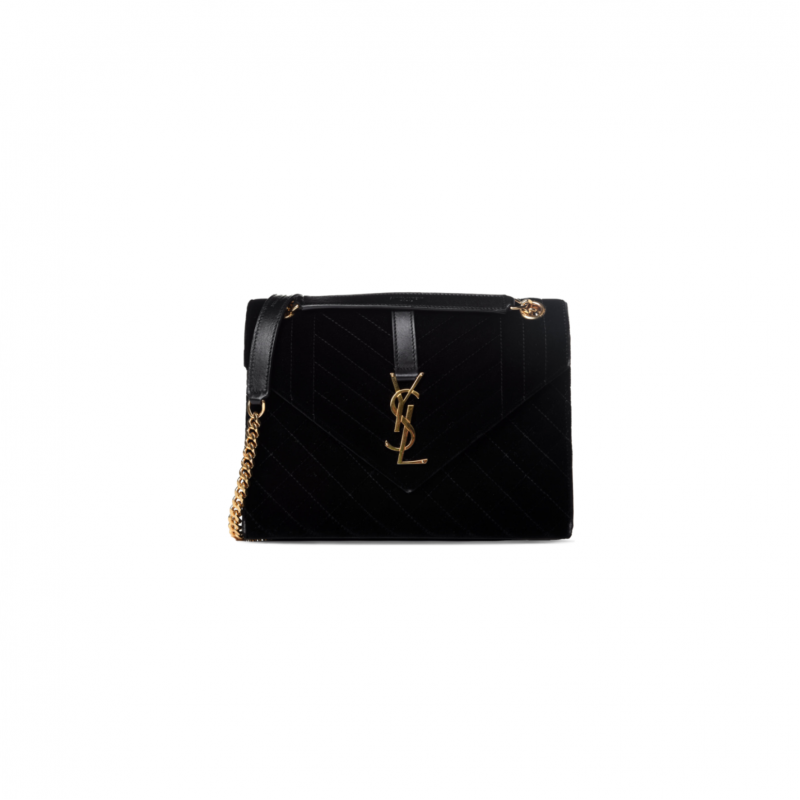 YSL ENVELOPE MEDIUM CHAIN BAG IN SUEDE SHOULDER BAG 487206759478 (24*17.5*6cm)