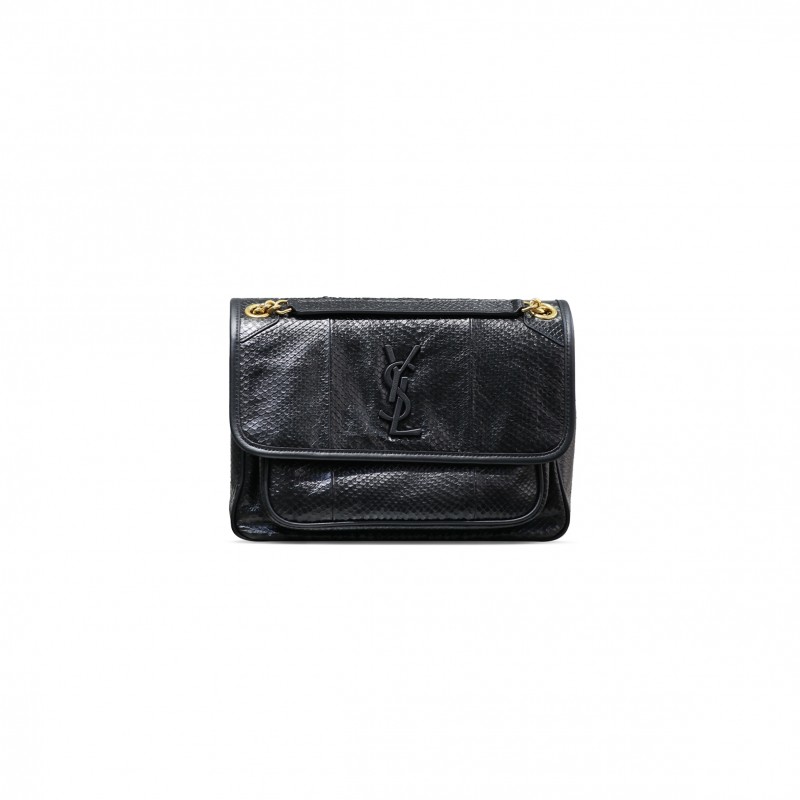 YSL NIKI MEDIUM CHAIN BAG IN SNAKE PATTERN LEATHER 633158225456 (28*20*8.5cm)