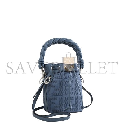 FENDI EMBROIDERED FABRIC AND LEATHER MINI MON TRESOR BUCKET BAG (18*12*10cm) FENDI EMBROIDERED FABRIC AND LEATHER MINI MON TRESOR BUCKET BAG (18*12*10cm)