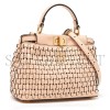 FENDI MINI PEEKABOO WOVEN HANDLE BAG (24*18.5*10.5cm) 