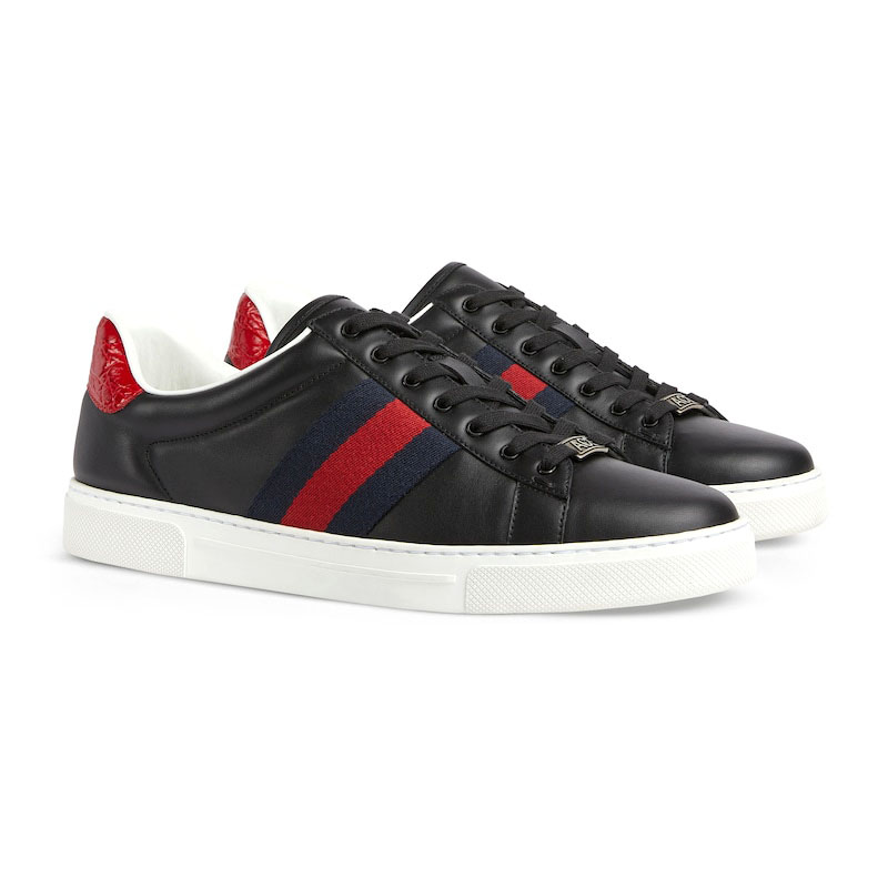 GUCCI MEN'S GUCCI ACE SNEAKER WITH WEB 757892 GUCCI MEN'S GUCCI ACE SNEAKER WITH WEB 757892