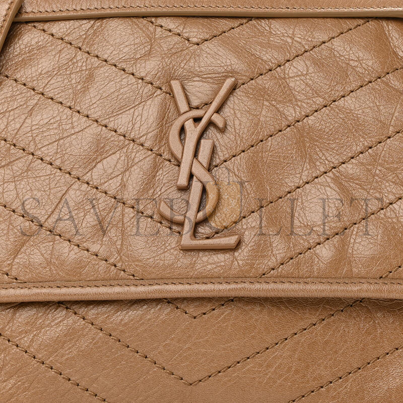 YSL NIKI MEDIUM CHAIN BAG IN CRINKLED VINTAGE LEATHER 6331581205076 (28*20*8.5cm)