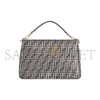 FENDI O'LOCK FABRIC WITH COW LEATHER ONE SHOULDER HANDBAGS 8BR805ALFVF1IQQ (35*23*14cm)