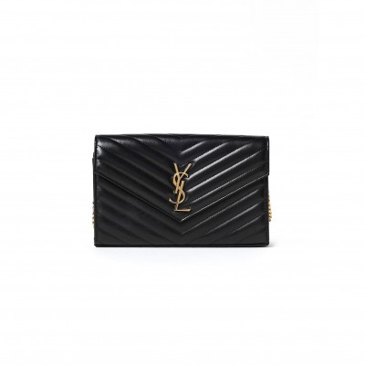 YSL CLASSIC CASSANDRE CHAIN WALLET IN LAMBSKIN 377828400569 (22.5*14*4cm)