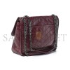 YSL NIKI MEDIUM CHAIN BAG IN CRINKLED VINTAGE LEATHER 498894710044 (28*20*8.5cm)