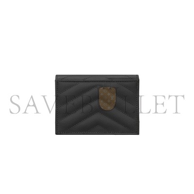YSL CASSANDRE MATELASSÉ FLAP CARD CASE IN GRAIN DE POUDRE LEATHER 668290BOWA11000 (11*8.5*3cm)