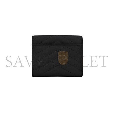 YSL CASSANDRE MATELASSÉ COMPACT TRI FOLD WALLET IN GRAIN DE POUDRE LEATHER 403943BOW021000 (12.5*10*2.5cm) YSL CASSANDRE MATELASSÉ COMPACT TRI FOLD WALLET IN GRAIN DE POUDRE LEATHER 403943BOW021000 (12.5*10*2.5cm)