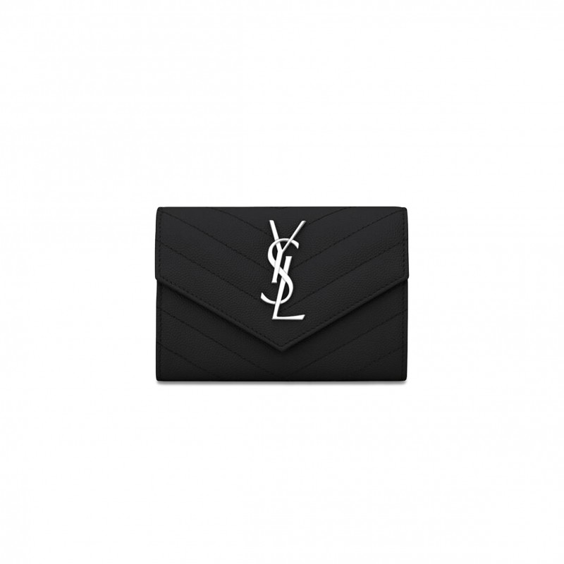 YSL CASSANDRE MATELASSÉ SMALL ENVELOPE WALLET IN GRAIN DE POUDRE LEATHER 414404BOW021000 (13.5*9.5*3cm) YSL CASSANDRE MATELASSÉ SMALL ENVELOPE WALLET IN GRAIN DE POUDRE LEATHER 414404BOW021000 (13.5*9.5*3cm)