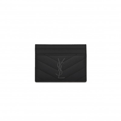 YSL CASSANDRE MATELASSÉ CARD CASE IN GRAIN DE POUDRE LEATHER 423291BOW081000 (10.5*7.5*0.5cm)