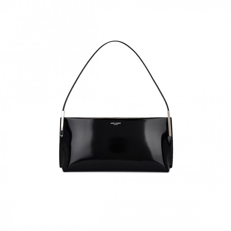 YSL SUZANNE RIGID SHOULDER BAG IN SHINY LEATHER 741637AAB9H1000 (30*14*4cm)