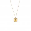 HERMÈS GOLD PLATED SWIFT AS DE COEUR NECKLACE BLACK 