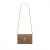 YSL CASSANDRE ENVELOPE CHAIN WALLET IN GRAIN DE POUDRE LEATHER 742920BOW012346 (19*12.5*3.5cm)