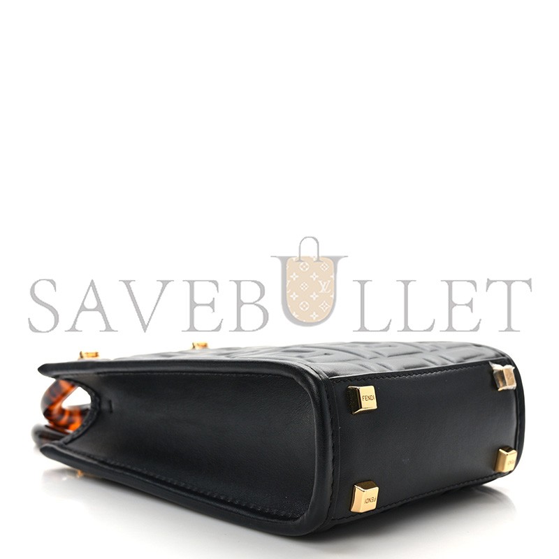 FENDI FF ZUCCA LEATHER MINI SUNSHINE SHOPPER TOTE CROSSBODY BAG (17*13*5cm)