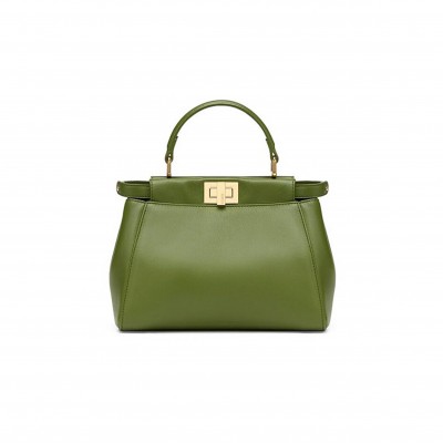 FENDI FF NAPPA MINI PEEKABOO ICONIC SATCHEL BLACK (23*18*11cm) 