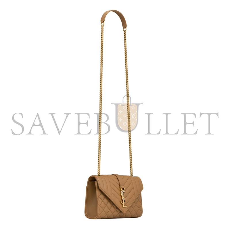 YSL ENVELOPE SMALL IN QUILTED GRAIN DE POUDRE EMBOSSED LEATHER 600195BOW912346 (21*13*6cm)