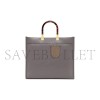 FENDI SUNSHINE MEDIUM GRAY LEATHER TOTE BAG 8BH386ABVLF1BZC (35*31*17cm)