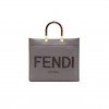 FENDI SUNSHINE MEDIUM GRAY LEATHER TOTE BAG 8BH386ABVLF1BZC (35*31*17cm)