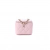 CHANEL MASTER CAVIAR QUILTED MINI VANITY CASE WITH CHAIN LIGHT PINK AP1340 (10*9*7cm)