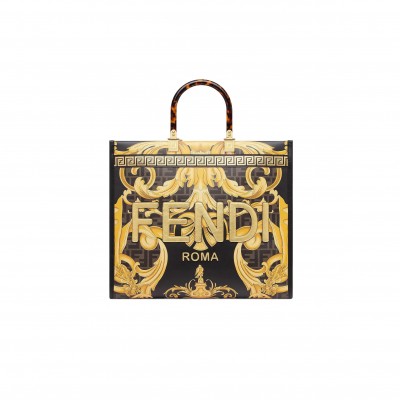 FENDI VERSACE X FENDI FENDACE SUNSHINE SHOPPER TOTE 8BH386AJTYF15HM (35*31*17m)