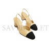 CHANEL SLINGBACKS GOATSKIN & GROSGRAIN BEIGE & BLACK G31318 Y50006 C8378 CHANEL SLINGBACKS GOATSKIN & GROSGRAIN BEIGE & BLACK G31318 Y50006 C8378