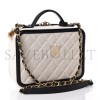 CHANEL CAVIAR QUILTED MEDIUM CC FILIGREE VANITY CASE WHITE BLACK (20*15*8cm) 