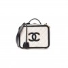 CHANEL CAVIAR QUILTED MEDIUM CC FILIGREE VANITY CASE WHITE BLACK (20*15*8cm) 