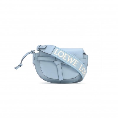 LOEWE MINI GATE DUAL BAG IN SOFT CALFSKIN AND JACQUARD A650N46X13-5265 (21*12.5*9.5cm)