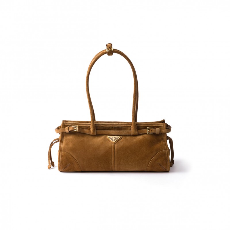 PRADA BONNIE MEDIUM SUEDE HANDBAG 1BA426 (32*15.5*12cm) PRADA BONNIE MEDIUM SUEDE HANDBAG 1BA426 (32*15.5*12cm)