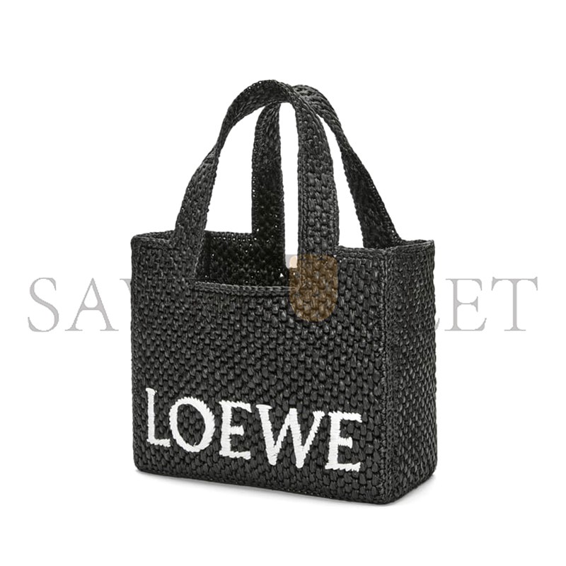 LOEWE SMALL LOEWE FONT TOTE IN RAFFIA A685B59X01-1100 (24*19.5*11cm)