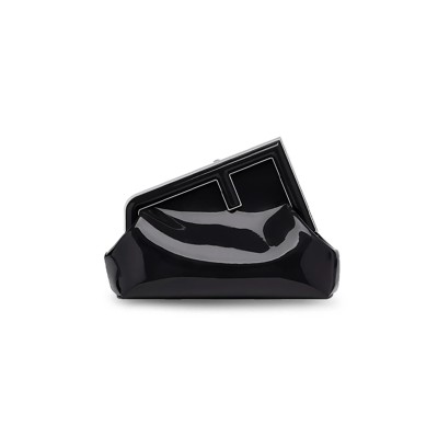FENDI FIRST MIDI OVERSIZED F METAL CLIP PATENT LEATHER SHOULDER CROSSBODY CLUTCH 8BP137ANSNF0GXN (32.5*23.5*15cm)