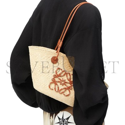 LOEWE SMALL ANAGRAM BASKET BAG IN IRACA PALM AND CALFSKIN A223P65X01-2435 (34*16.5*13cm) LOEWE SMALL ANAGRAM BASKET BAG IN IRACA PALM AND CALFSKIN A223P65X01-2435 (34*16.5*13cm)