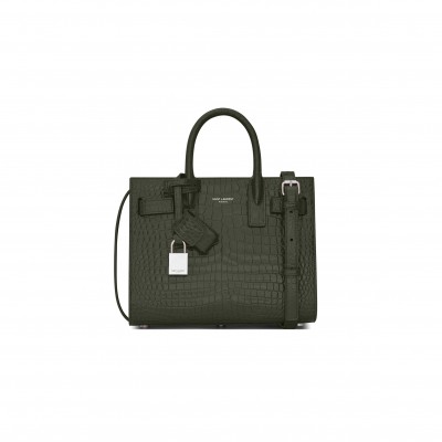 YSL SAC DE JOUR IN CROCODILE EMBOSSED LEATHER-NANO 392035DND1N3045 (22*18*10.5cm)