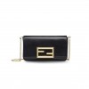 FENDI VITELLO PALMELLATO WALLET ON CHAIN WITH POUCHES BLACK 8BS032AHM0F0KUR (22*12*4cm)