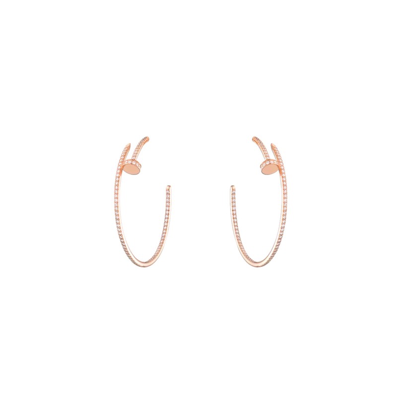 CARTIER JUSTE UN CLOU HOOP EARRINGS LARGE MODEL PAVED N8515009 CARTIER JUSTE UN CLOU HOOP EARRINGS LARGE MODEL PAVED N8515009