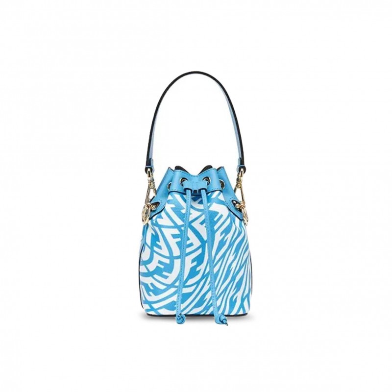 FENDI BLUE GLAZED CANVAS MINI BAG 8BS010AFL1F1E8L (18*12*10cm)