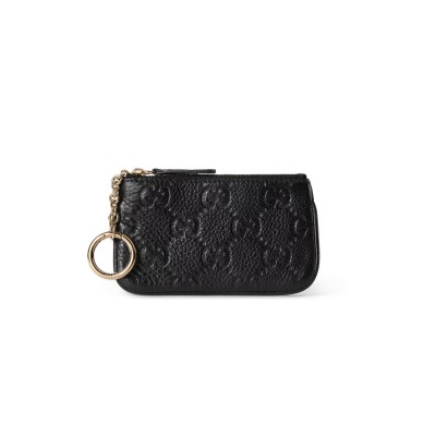 GUCCI GG GG EMBLEM ZIP KEY CASE 815891 (12*7.5cm)