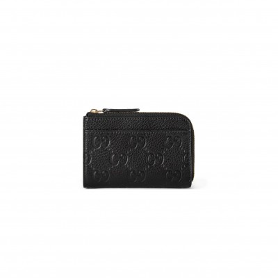GUCCI GG EMBLEM ZIP CARD CASE 815936 (13*8.5*3cm)