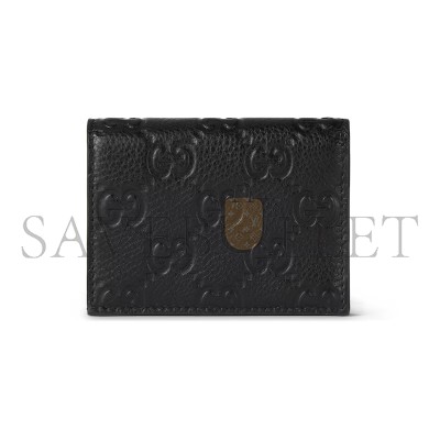 GUCCI GG EMBLEM MINI WALLET 815901AAEEM1000 (11*9*3cm)
