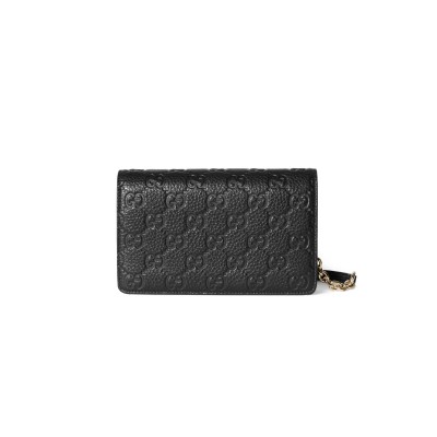 GUCCI GG EMBLEM WALLET ON CHAIN 818705AAEEM1000 (20*12.5*4cm)