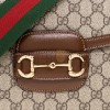 GUCCI HORSEBIT 1955 CANVAS WITH LEATHER SHOULDER BAG 700457HUHHG8565 (30*21*7.5cm)