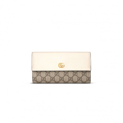 GUCCI GG MARMONT BI-COLOR CONTINENTAL WALLET 45611617WAG9096 (10*19*3.5cm)