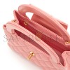 CHANEL PINK AGED QUILTED CALFSKIN MINI KELLY SHOPPER BRUSHED GOLD HARDWARE AS4416 (19*13*7cm)
