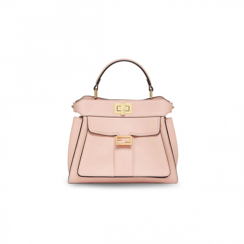 FENDI NAPPA POCKET MINI PEEKABOO ICONIC SATCHEL BABY PINK 8BN244AMCXF0J2F (23*18*11cm)