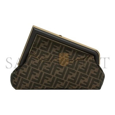 FENDI ZUCCA FIRST SMALL CLUTCH BROWN SHOULDER BAG 8BP137AOQBF1GL7 (32.5*23.5*15cm)