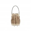 FENDI MON TRESOR BUCKET BAG ZUCCA SUEDE MINI BROWN 8BS010AHJGF1FI0 (18*12*10cm)