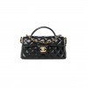 CHANEL MASTER LAMBSKIN QUILTED MINI FLAP TOP HANDLE BAG BLACK AS5354 (20*11*6cm)