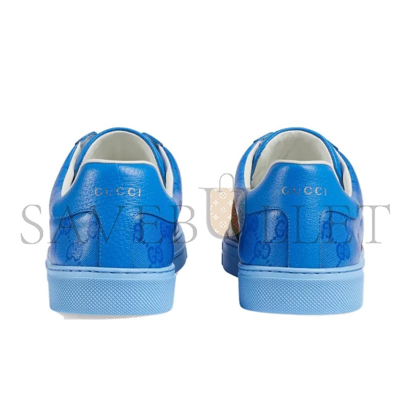 GUCCI ACE GG CRYSTAL CANVAS BLUE 760775 