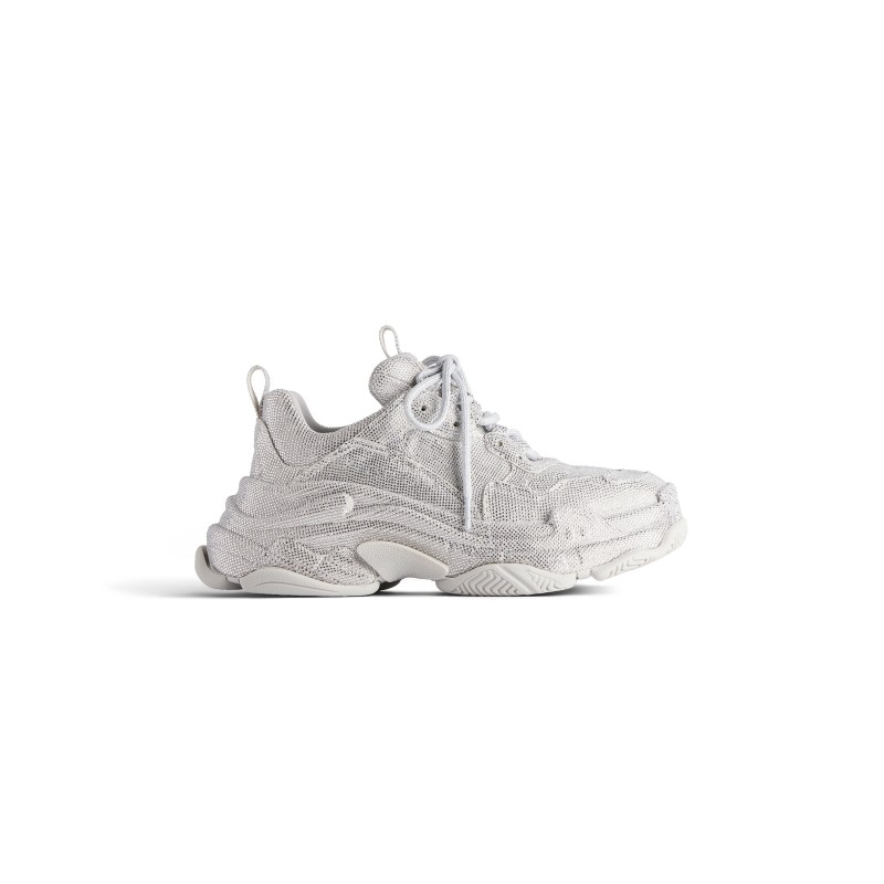 BALENCIAGA WOMEN'S TRIPLE S SNEAKER WITH RHINESTONES IN LIGHT GREY 524039W2TST1100 BALENCIAGA WOMEN'S TRIPLE S SNEAKER WITH RHINESTONES IN LIGHT GREY 524039W2TST1100