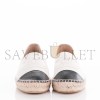 CHANEL LAMBSKIN ESPADRILLES WHITE BLACK G29762