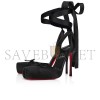 CHRISTIAN LOUBOUTIN CASSIA LACE UP100 MM STRAPPY PUMPS CREPE SATIN BLACK WOMEN 1250498B439 CHRISTIAN LOUBOUTIN CASSIA LACE UP100 MM STRAPPY PUMPS CREPE SATIN BLACK WOMEN 1250498B439